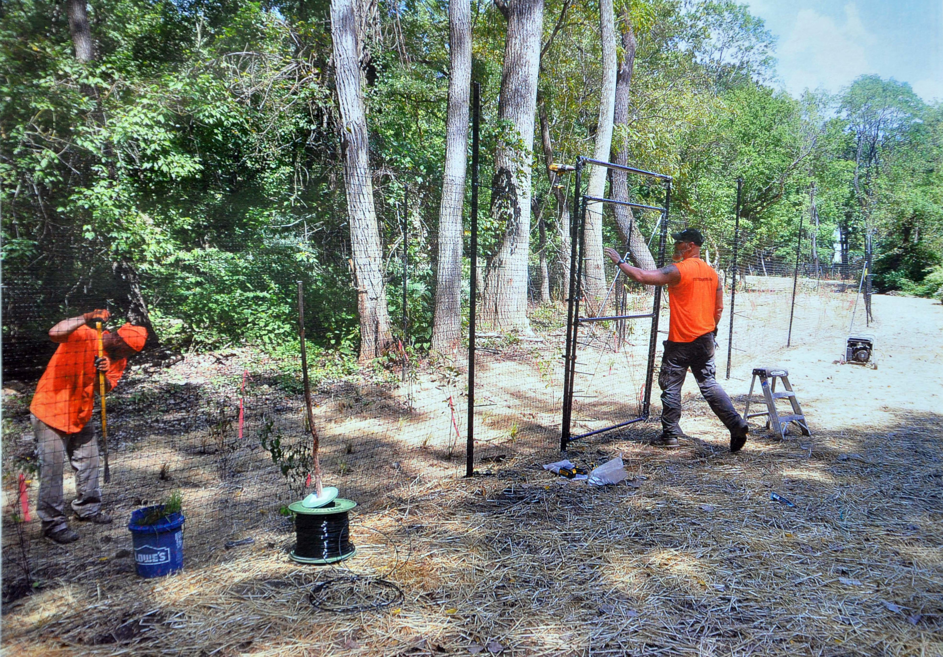 Deer fence install.